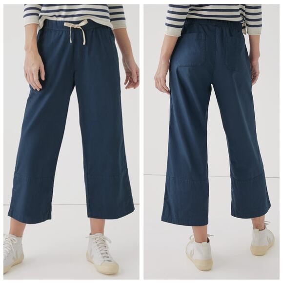 Pact Women's Plus Size Daily Twill Crop Pant Organic Cotton Stretch Navy - XXXL - Picture 2 of 10